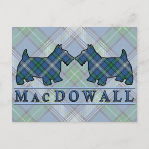 Clan MacDowall Tartan Scottie Hunde Postkarte
