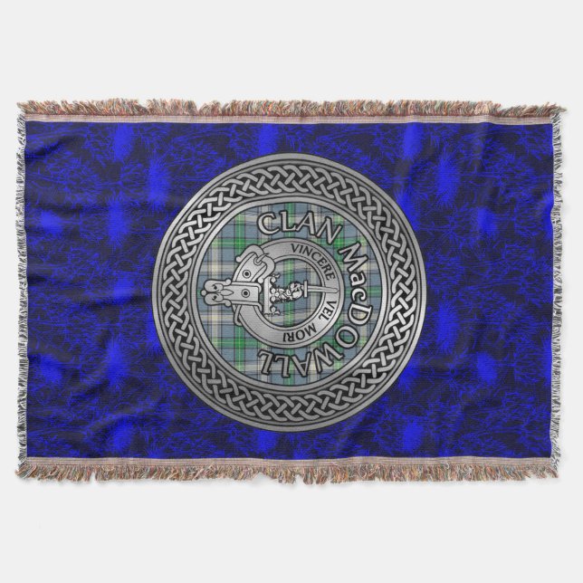 Clan MacDowall Wappen & Tartan Knot Decke (Vorderseite)