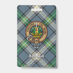 Clan MacDowall-Wappen über Tartan Ausweis