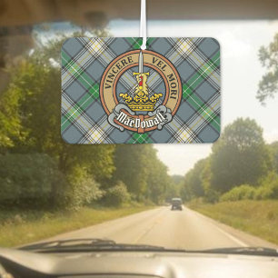 Clan MacDowall Wappen über Tartan Autolufterfrischer
