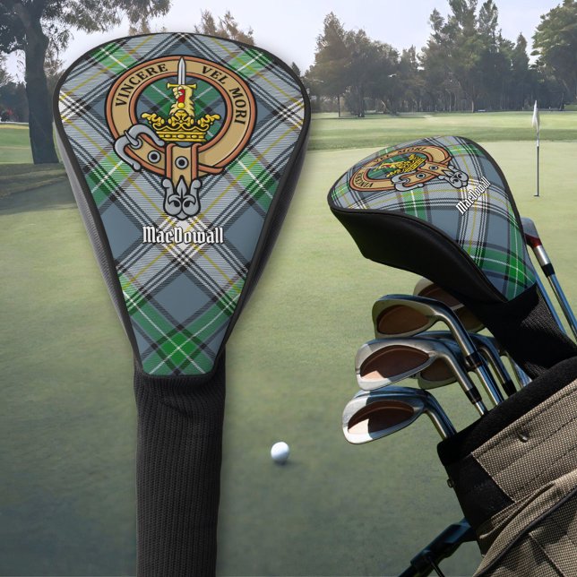 Clan MacDowall Wappen über Tartan Golf Headcover (Von Creator hochgeladen)