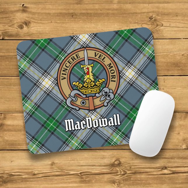Clan MacDowall Wappen über Tartan Mousepad (Von Creator hochgeladen)