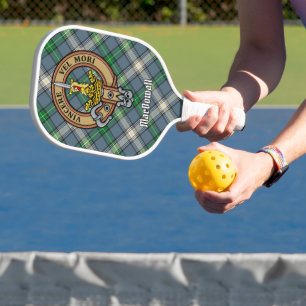 Clan MacDowall-Wappen über Tartan Pickleball Schläger