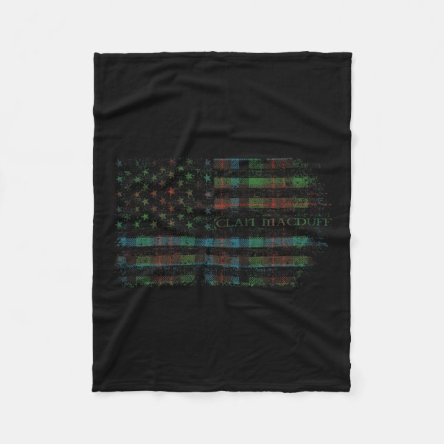 Clan Macduff Hunting Scottish Tartan Us Flag Kilt Fleecedecke (Vorderseite)