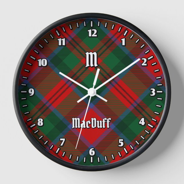 Clan MacDuff Tartan Uhr (Vorderseite)