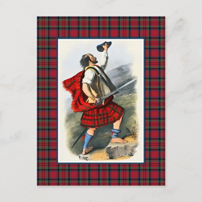 Clan MacDuff Vintag Illustration Tartan Frame Postkarte (Vorderseite)