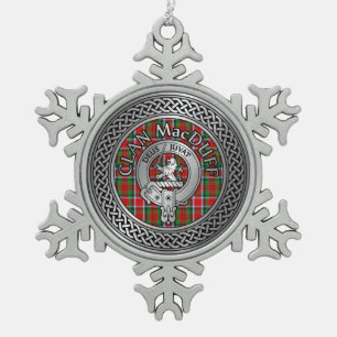 Clan MacDuff Wappen & Tartan Knot Schneeflocken Zinn-Ornament