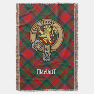 Clan MacDuff-Wappen über Tartan Decke