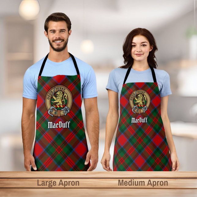 Clan MacDuff Wappen über Tartan Schürze (Von Creator hochgeladen)