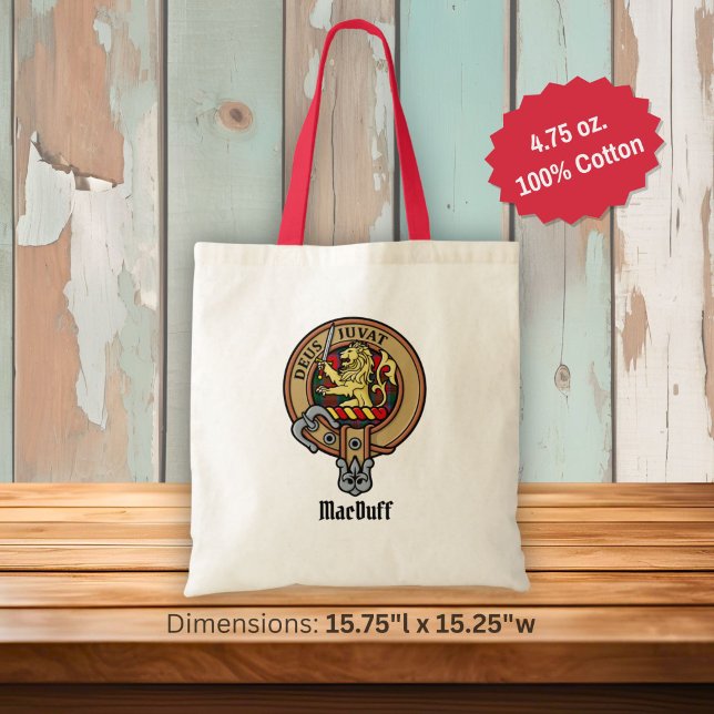 Clan MacDuff Wappen über Tartan Tragetasche (Von Creator hochgeladen)