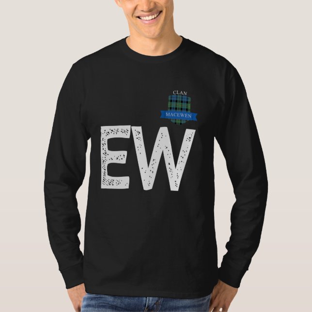 Clan MacEwen E und W Family Matching T-Shirt (Vorderseite)