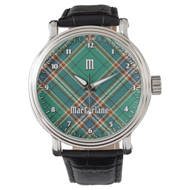 Clan MacFarlane Ancient Hunting Tartan Armbanduhr (Vorderseite)