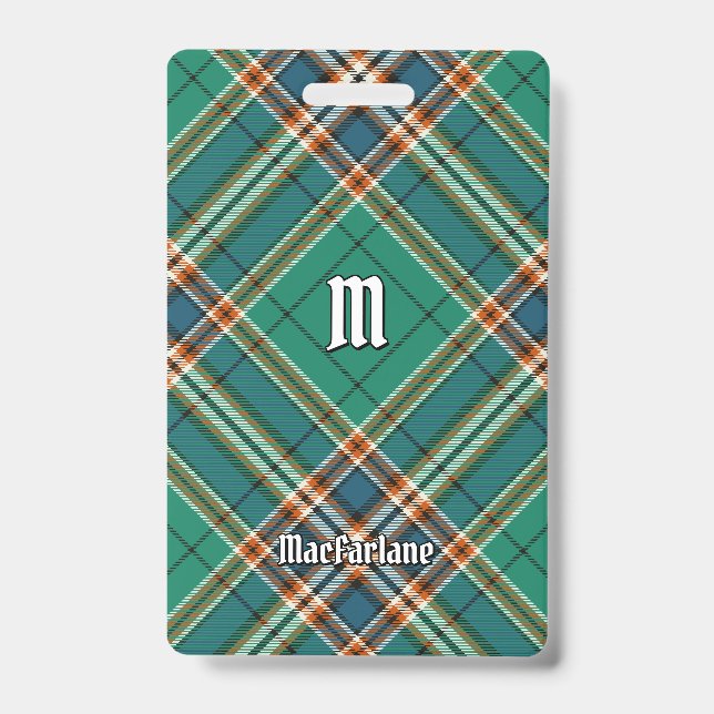 Clan MacFarlane Ancient Hunting Tartan Ausweis (Vorderseite)