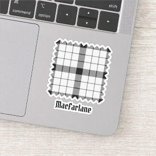 Clan MacFarlane Black and White Tartan Aufkleber