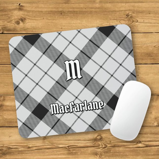 Clan MacFarlane Black and White Tartan Mousepad (Von Creator hochgeladen)