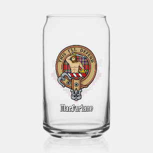 Clan MacFarlane Crest sur Red Tartan