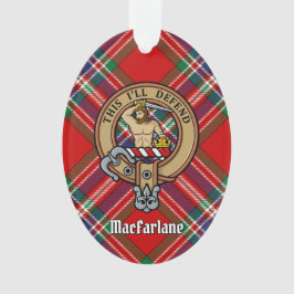 Clan MacFarlane Crest sur Red Tartan