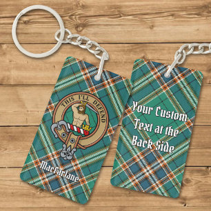 Clan MacFarlane Crest sur Tartan de chasse antique