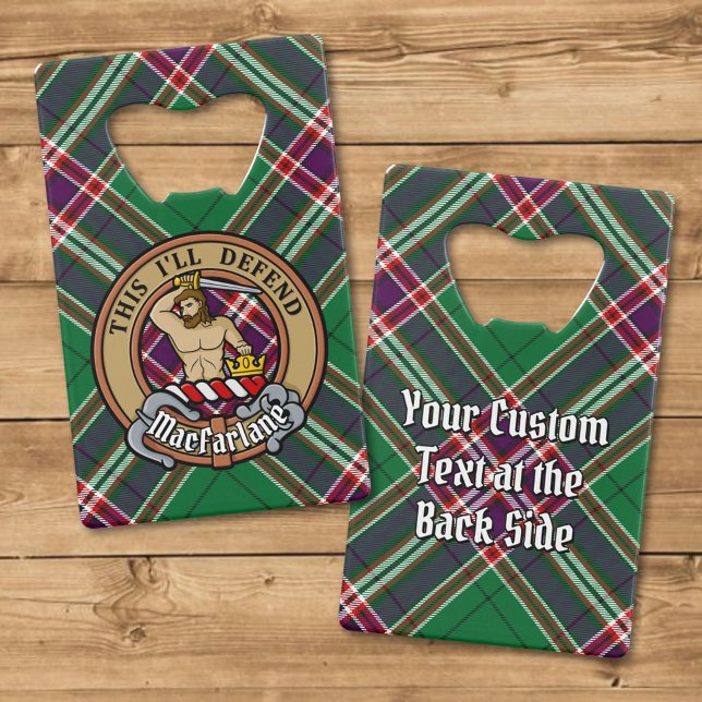 Clan MacFarlane Crest sur Tartan de chasse moderne (Créateur téléchargé)