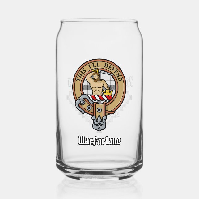 Clan MacFarlane Crest sur tarte noir et blanc (Recto)