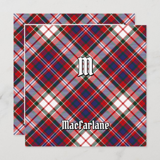 Clan MacFarlane Dress Tartan Einladung (Vorne/Hinten)