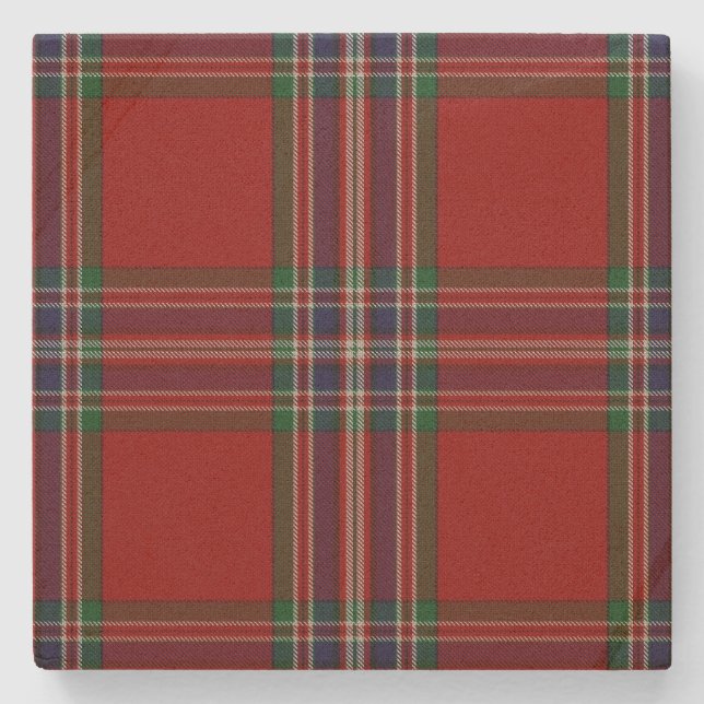 Clan MacFarlane Dress Tartan Kariert Stone Unterse Steinuntersetzer (Vorderseite)