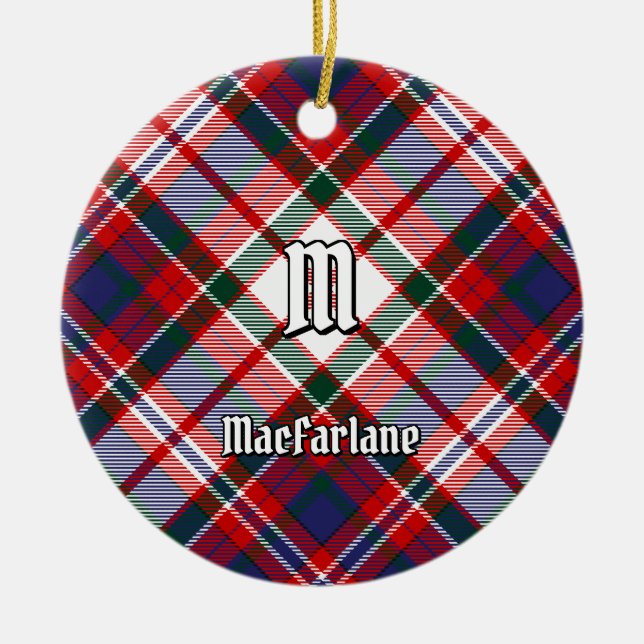 Clan MacFarlane Dress Tartan Keramik Ornament (Vorne)