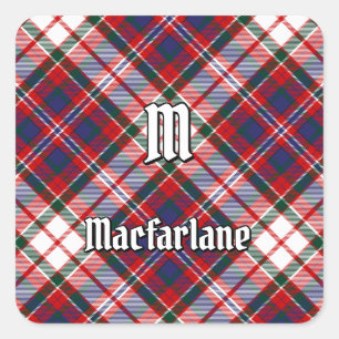Clan MacFarlane Dress Tartan Quadratischer Aufkleber