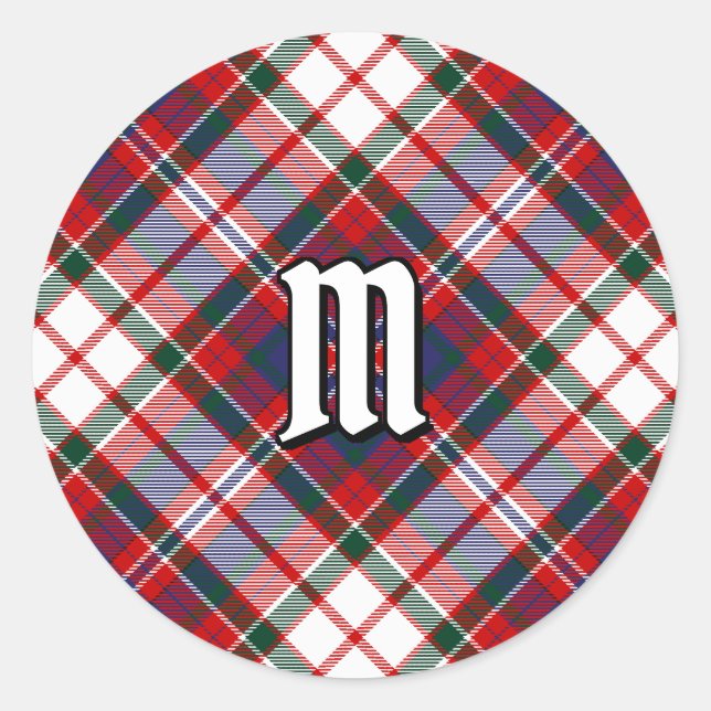 Clan MacFarlane Dress Tartan Runder Aufkleber (Vorderseite)