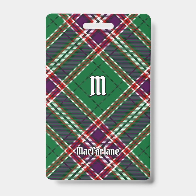 Clan MacFarlane Modern Hunting Tartan Ausweis (Vorderseite)