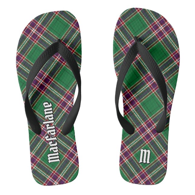 Clan MacFarlane Modern Hunting Tartan Flip Flops (Fußbett)
