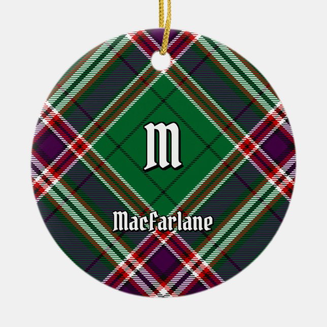 Clan MacFarlane Modern Hunting Tartan Keramik Ornament (Vorne)