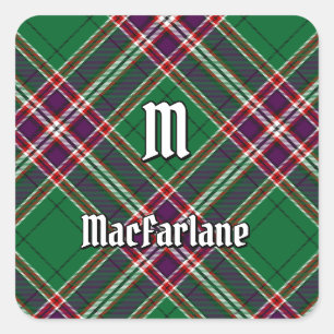 Clan MacFarlane Modern Hunting Tartan Quadratischer Aufkleber