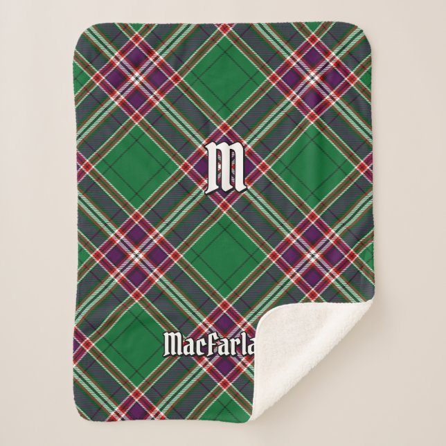 Clan MacFarlane Modern Hunting Tartan Sherpadecke (Vorderseite)