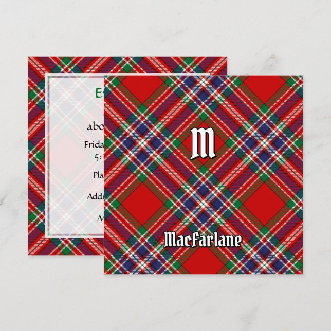 Clan MacFarlane Red Tartan Einladung (Vorne/Hinten)
