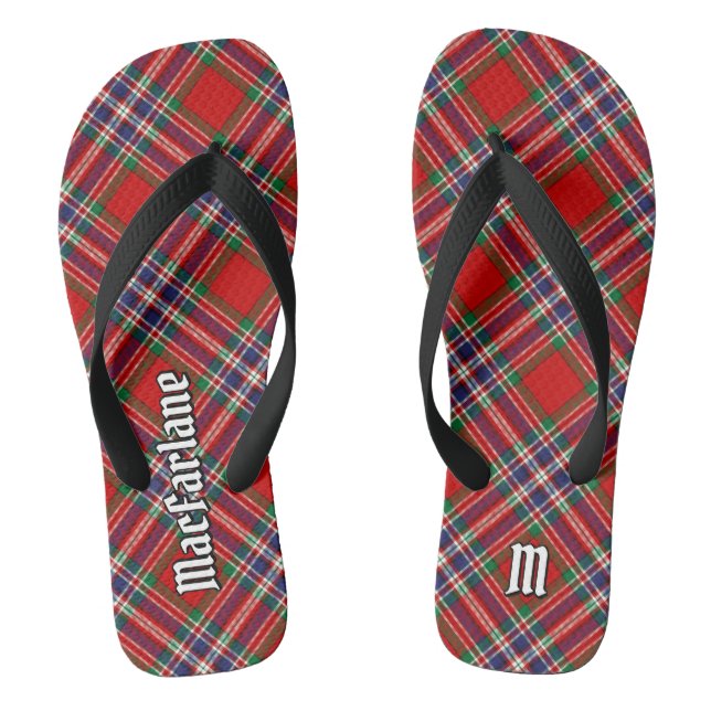 Clan MacFarlane Red Tartan Flip Flops (Fußbett)