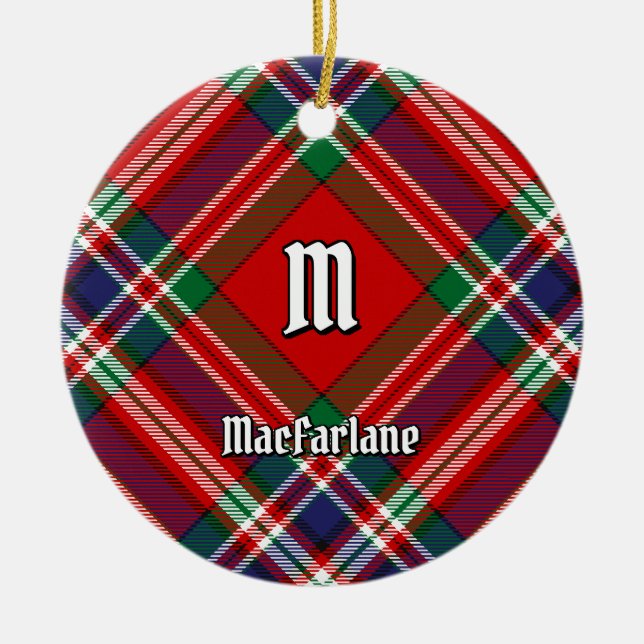 Clan MacFarlane Red Tartan Keramik Ornament (Vorne)