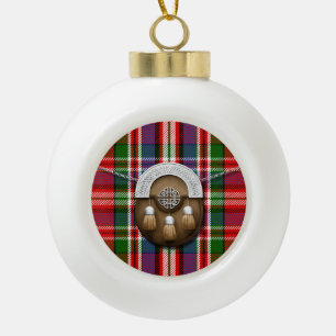 Clan MacFarlane roter Tartan und Sporran Keramik Kugel-Ornament