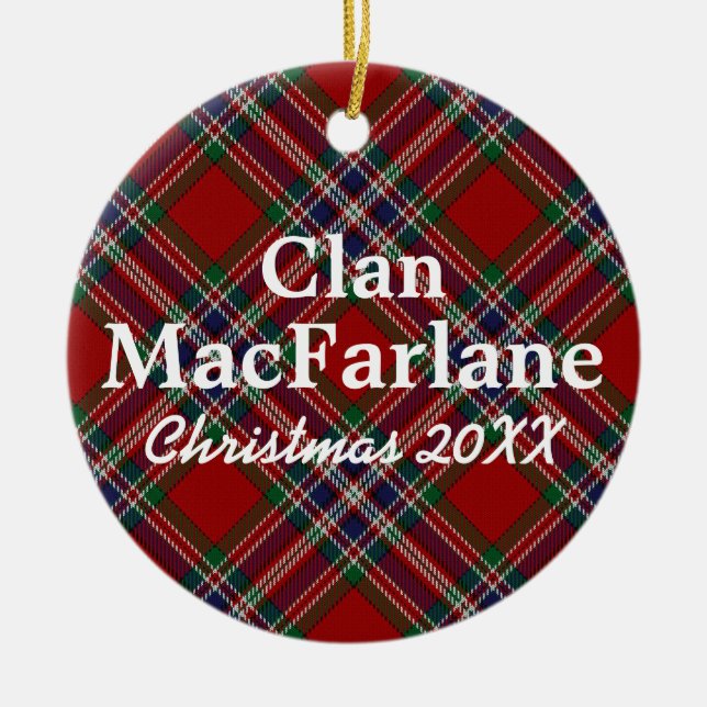 Clan MacFarlane ScottishTartan Keramik Ornament (Vorne)