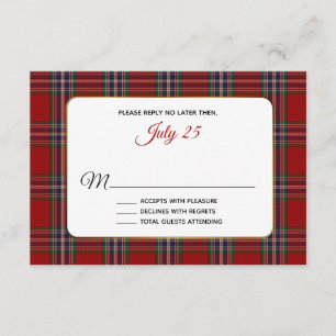 Clan MacFarlane Tartan Karierte Wedding RSVP Card