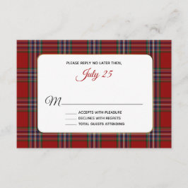 Clan MacFarlane Tartan Karierte Wedding RSVP Card Karte