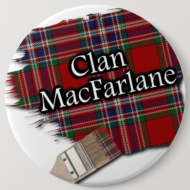 Clan MacFarlane Tartan-Pinsel Button (Vorderseite)