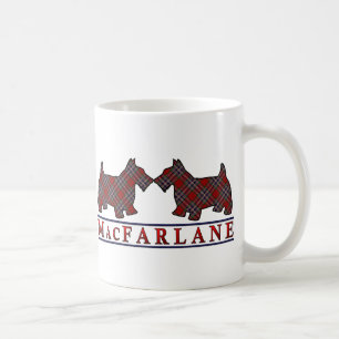 Clan MacFarlane Tartan Scottish Scottie Dogs Kaffeetasse