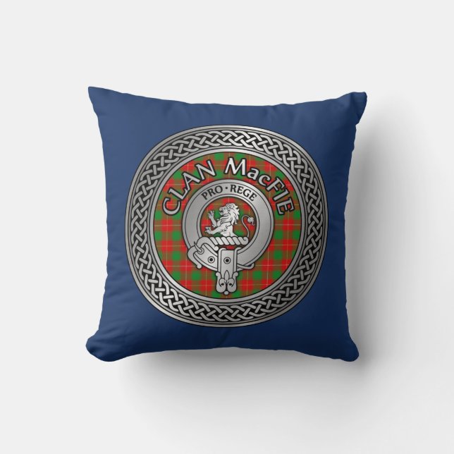 Clan MacFie Wappen & Tartan Knot Kissen (Vorderseite)