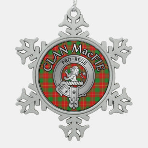 Clan MacFie Wappen & Tartan Schneeflocken Zinn-Ornament