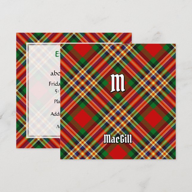 Clan MacGill Tartan Einladung (Vorne/Hinten)