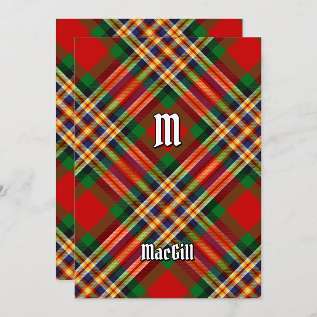 Clan MacGill Tartan Einladung (Vorne/Hinten)