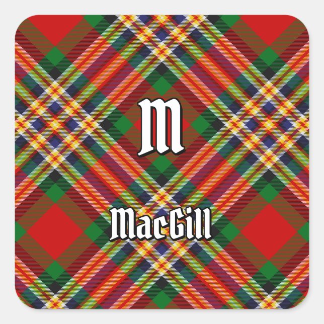 Clan MacGill Tartan Square Sticker (Vorderseite)