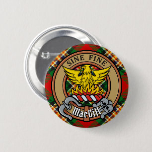Clan MacGill Wappen über Tartan Button