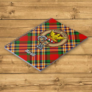 Clan MacGill Wappen über Tartan Notizblock